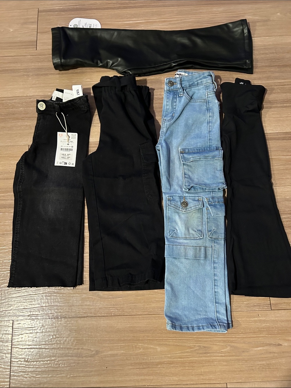 Black and Blue girls stylish denim jeans khaki leggings
